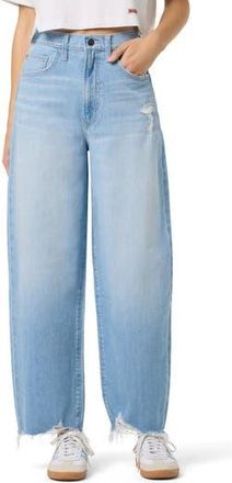 Hudson Distressed High Waist Barrel Leg Jeans in Hanalei at Nordstrom Rack, Size 23