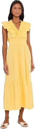Adrianna Papell Ruffle Front Maxi Dress Womens Dress Warm Sun : 14, Cotton