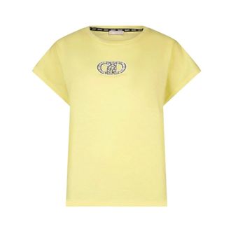 Liu Jo T-Shirts, female, Yellow, Size: 2XS T-shirt with bejewelled details
