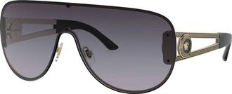 Versace Womens Medusa Shield Ve2166 Aviator Non-Polarized Sunglasses In Gold