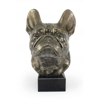 OEM Bulldog Franc&eacute;s - Busto De Perro, Estatuilla Grande, Cabeza De Perro Sobre Una Base De Piedra, Decoraci&oacute;n De Oficina De Art-dog