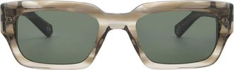 Mr. Leight MAVERICK S Semi-Flat Pure G15 Rectangular Unisex Sunglasses ML2037 CSTGRY-PW/SFPG15 51