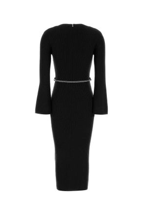 Michael Kors Womens Bell Dress Black Wool Nylon Elastane