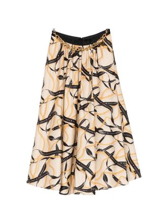 Elisabetta Franchi Womens Printed Midi Skirt