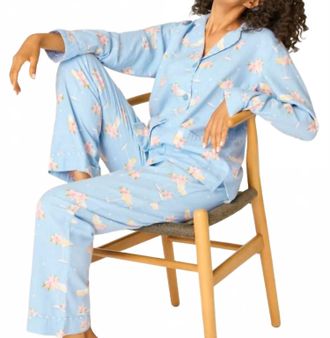 PJ Salvage Fizz The Season 3-Piece Flannel Pj Set In Light Sky