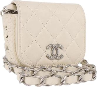 Chanel Pre-owned Vintage Mini Schoudertas - Dames - Vintage Mini Tas - Wit - ONE Size - Leer - Vintage