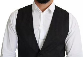 Dolce & Gabbana Black Men Formal STAFF Dress Waistcoat Mens Vest