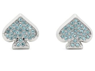 Kate Spade New York Everyday Spade Pave Studs Womens Earring Blue/Silver, Glass