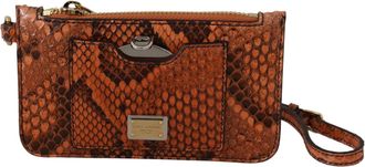 Dolce & Gabbana Brown Leather Lederen munt Pursols Mirror Agnese dames portemonnee