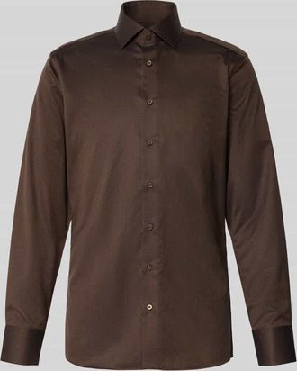 Eterna Slim Fit Business-Hemd mit Kentkragen in Dunkelbraun, Größe 39