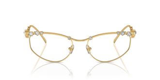 Swarovski Womens Sk1015 Prescription Eyewear Frames, Gold/Demo Lens, 55 mm