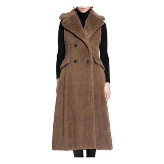Max Mara Double-Breasted Coats, female, Brown, Size: 2XS Cappotto