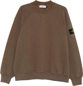 Stone Island Sweatshirt met opstaande kraag en raglanmouwen - Heren - Sweatshirts - Bruin - M - Katoen - Hoodies & sweatvesten