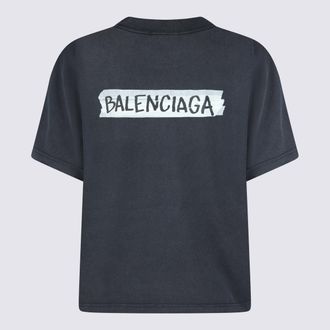Balenciaga Womens T-Shirts And Polos Washed Black _100 % Co