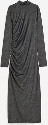 H&M Gerafftes Kleid mit Turtleneck - Grau