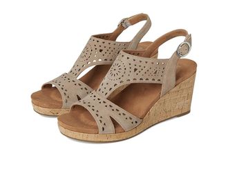 Rockport Belis Womens Wedge Shoes Taupe Suede : 9.5 M (B)