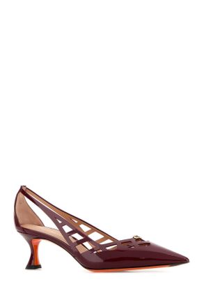 Santoni Womens Burgundy Leather Stella Pumps Bordeaux Scarpe Con Tacco
