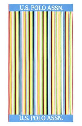 U.S.Polo Association Port Stripe Jacquard Beach Towel in Kona at Nordstrom Rack