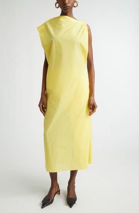 Jacquemus La Robe Drap Asymmetric Midi Dress in Yellow at Nordstrom, Size 10 Us