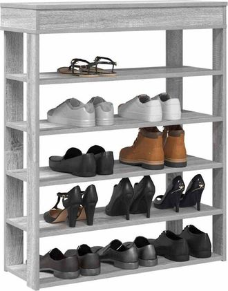 vidaXL Scarpiera Grigio Sonoma 80x30x98 cm in Legno Multistrato - Vidaxl