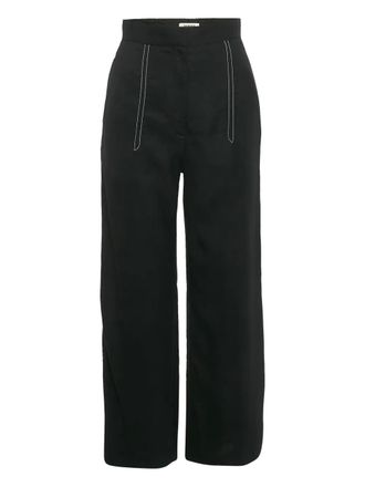 Sandro contrast-stitch trousers - Black