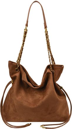 Generic Kexpery Womens Frosted PU Drawstring and Chain Large Capacity Handbag for Travel Shopping Daily