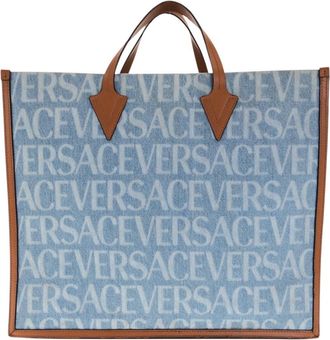 Versace Canvas Denim Tote Bag
