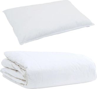 vidaXL Vidaxl - Edred&oacute;n Otro Con Almohada 2 Pcs Blanco 140 X 220 Cm Plumas