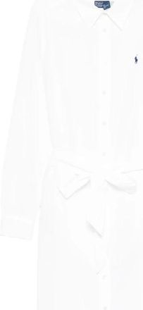 Polo Ralph Lauren Jurken Wit - Dames - Shirt Kleedjes - Wit - 2XS - Katoen - Kleedjes