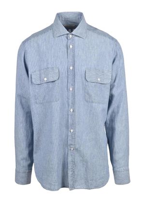 Ghirardelli Denim Linen Cotton Mens Linen Cotton Shirt
