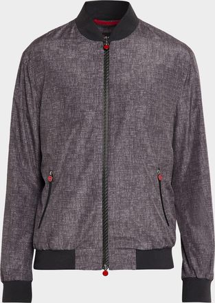 Kiton Men & apos;s Scratch-Print Full-Zip Blouson
