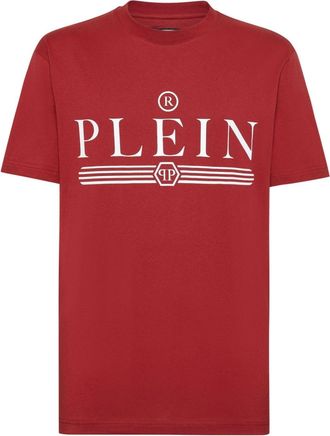 Philipp Plein logo-print cotton T-shirt - men - Cotton - XXXL - Red
