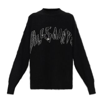 AllSaints Zinc Sweater - Dames - Ronde hals truien - Zwart - L - Wol - Truien & Vesten