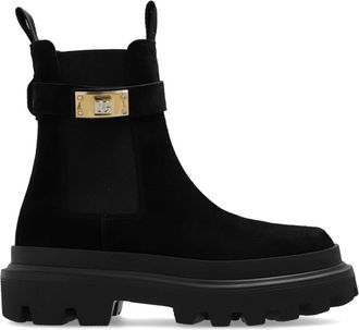 Dolce & Gabbana Suede Chelsea laarzen - Dames - Chelseaboots - Zwart - 36 EU - Su&egrave;de - Schoenen