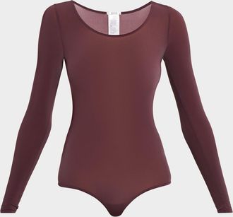 Wolford Buenos Aires Long-Sleeve Semi-Sheer Bodysuit