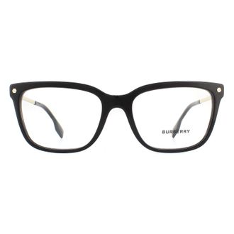 Burberry Unisex Square Womens Black on Vintage Check Glasses Frames - One Size