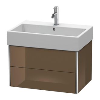 Duravit Duravit Xsquare Mueble De Pared 68,4x 46,0 Cm, 2 Cajones, Para Lavabo Vero Air 235070, Color (frente/cuerpo): Marr&oacute;n Oliva Laca Alto Brillo - Xs419406