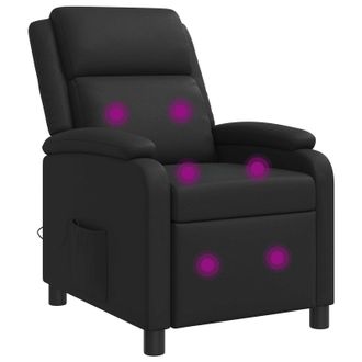 vidaXL Poltrona Massaggiante Nero Similpelle Vidaxl