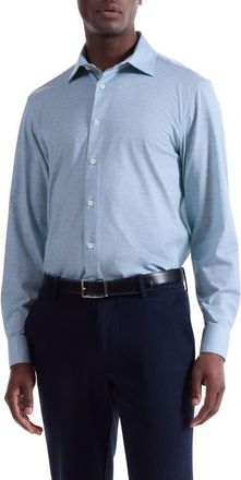 Bugatchi James OoohCotton Space Dye Button-Up Shirt in Seafoam at Nordstrom, Size Xx-Large
