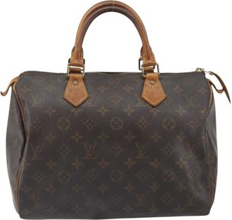 Louis Vuitton Speedy Handbag Monogram Canvas Brown Canvas Handbag (Pre-Owned)