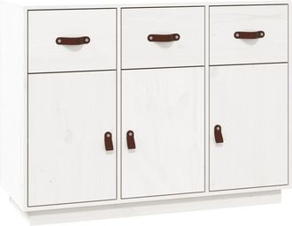 vidaXL Aparador Madera Maciza De Pino Blanco 100x40x75 Cm Vidaxl