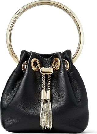 Jimmy Choo London Bon Bon micro bucket bag - women - Lamb Skin/Brass/Acrylonitrile Butadiene Styrene (ABS)/Polyamide/Polyurethane/Recycled Polyamide - OS