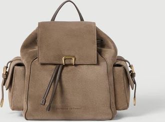 Brunello Cucinelli Suede sartorial backpack in Bark at Nordstrom