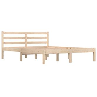 Berkfield Home Beautiful Bed Frame Solid Wood Pine 135x190 cm Double in Light Brown