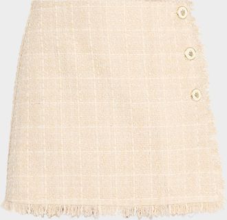 Ramy Brook Tweed Wrap Mini Skirt