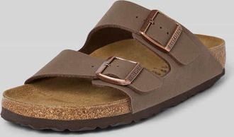 Birkenstock Slides mit Dornschließen Modell Arizona in Schoko, Größe 40