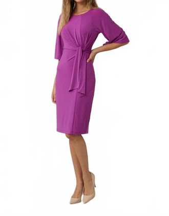 Joseph Ribkoff Womens Matte Jersey Drap&eacute; Knot Dress In Lavender