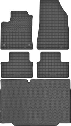 OEM Renault Clio V Hatchback A Partir De 2019 Set - Alfombrillas De Goma Para Coche + Alfombrilla Para Maletero