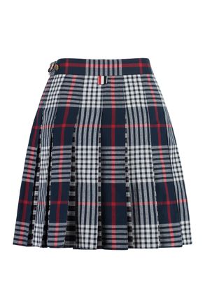 Thom Browne Womens Pleated Mini Skirt - Dark Blue Cotton - Size EU 36 (Womens)