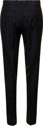 Gucci Womens Black Slim Pants With Horsebit Detail Mohair Trousers